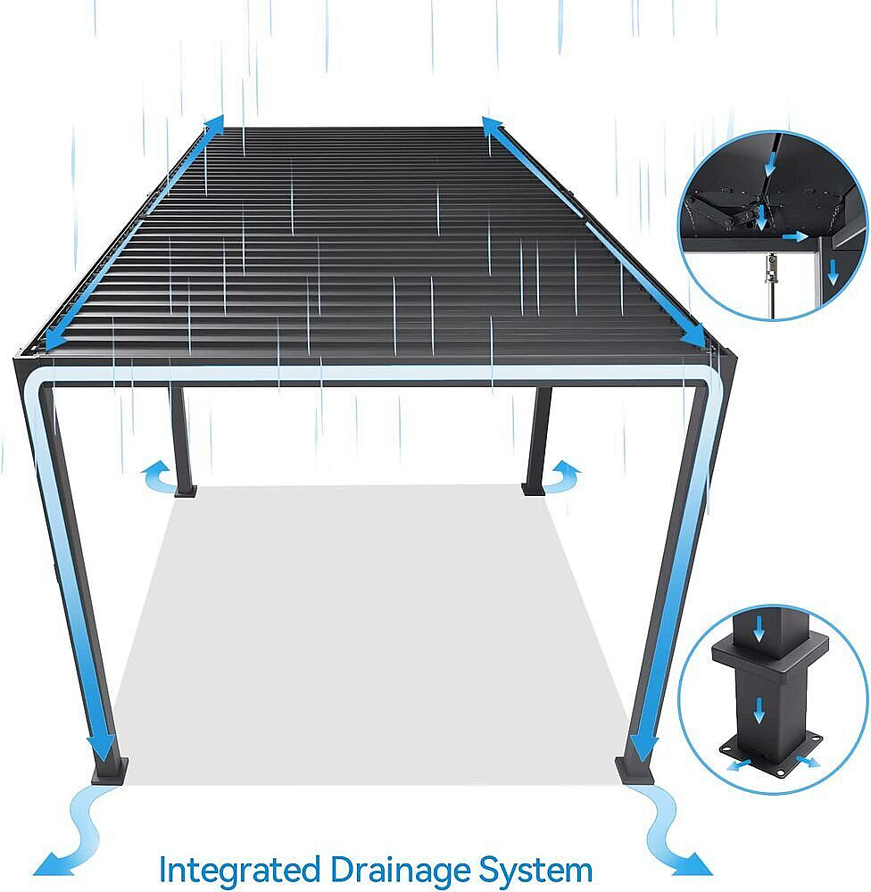 Zahradní hliníková pergola do stěny 4x3 m (antracit)