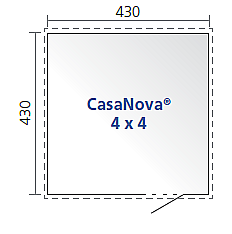 Biohort Zahradní domek BIOHORT CasaNova 430 x 430 (tmavě šedá metalíza) orientace dveří vpravo