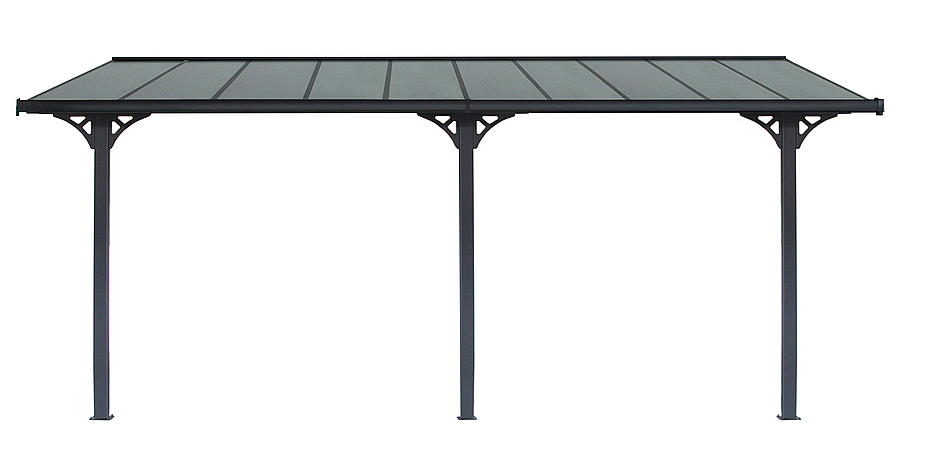 Pergola 618 x 305 cm (černá+transparentní polykarbonát)