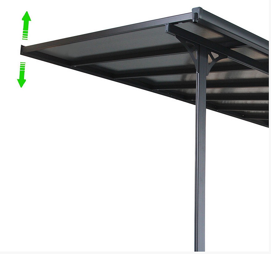 Pergola 436 x 305 cm (černá+šedý polykarbonát)